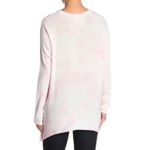 New Cloth by Design Convertible Side Slit Sweater Tie Dye Pink White Size Medium - Picture 3 of 16